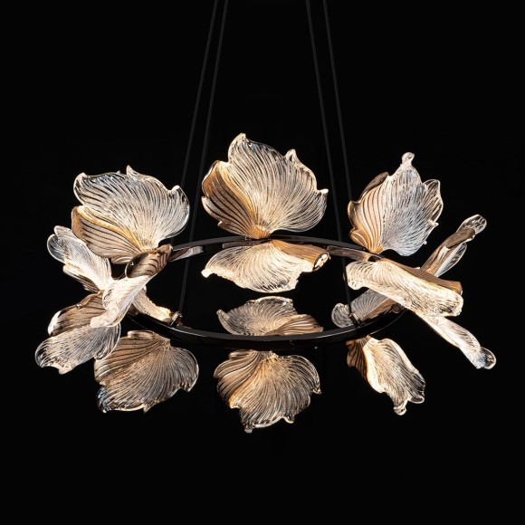 Подвесная светодиодная люстра с пультом управления Modelux ML.2412.600 BK