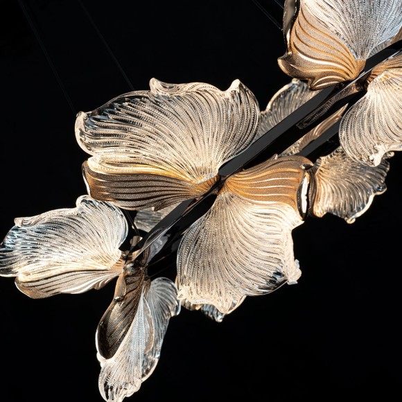 Подвесная светодиодная люстра с пультом управления Modelux ML.2412.600 BK