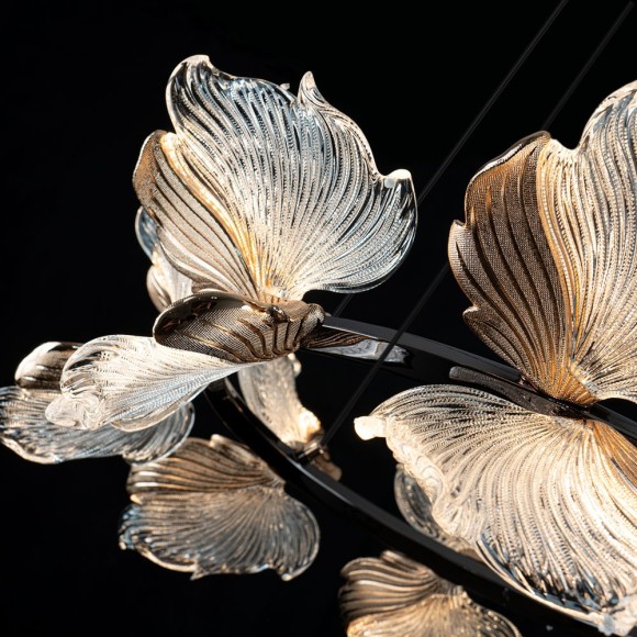 Подвесная светодиодная люстра с пультом управления Modelux ML.2412.600 BK