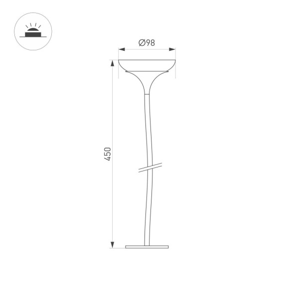 Ландшафтный светильник Arlight KT-MUCENA-BOLL-C-H450-2W Warm3000 (WH, 100 deg, 24V) 050671