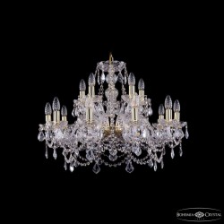 Подвесная люстра Bohemia Ivele Crystal 1411/10+5/240 G Leafs