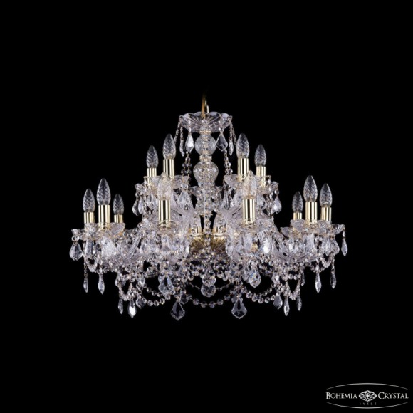 Подвесная люстра Bohemia Ivele Crystal 1411/10+5/240 G Leafs