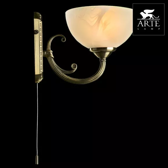 Бра Arte Lamp Windsor White A3777AP-1AB, Бронза, Белый, Металл Бра Arte Lamp Windsor White A3777AP-1AB, Бронза, Белый, Металл