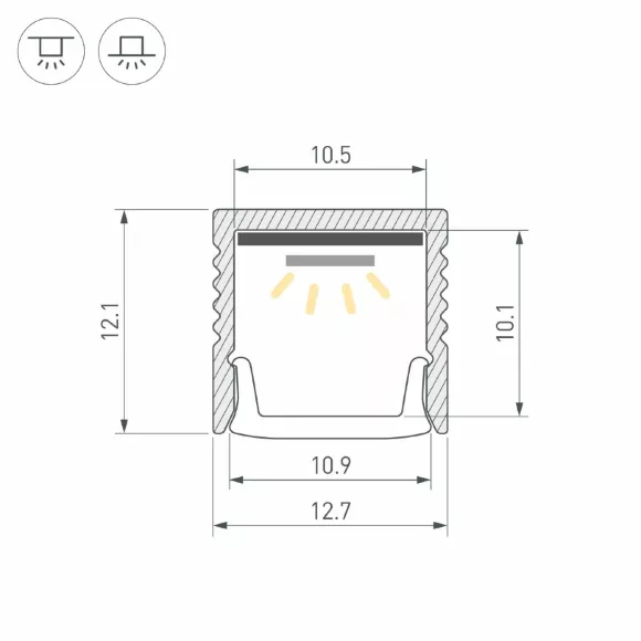Профиль Arlight LINE-1212-2000 ANOD 062847