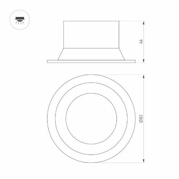 Встраиваемый светильник Arlight MS-BREEZE-BUILT-R82-9W Day4000 (WH, 85 deg, 230V) 035609