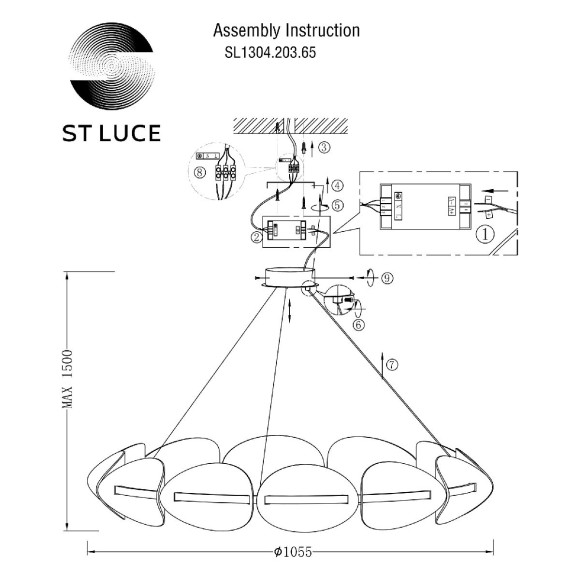 Подвесная светодиодная люстра ST Luce Etoile SL1304.203.65