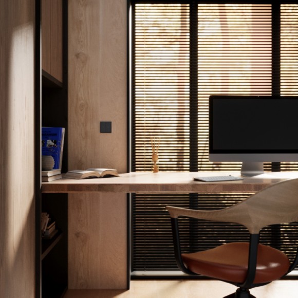 Выключатель встраиваемый Voltum S70 для жалюзи 10А, (черный матовый) VLS020708