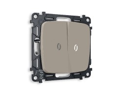 Комплект механизма 2-кл проходного выключателя с подсветкой Ambrella Volt Omega MO364035