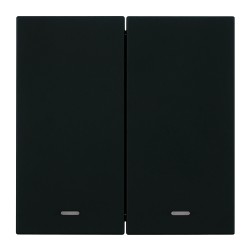 Выключатель 2-клавишный c индикатором (механизм) Stekker Мия 250В 10А RSW10-3102-05 черный бархат 50446