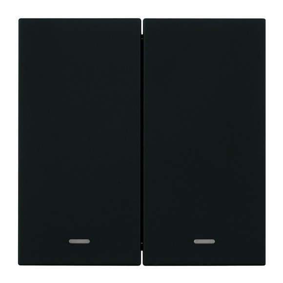 Выключатель 2-клавишный c индикатором (механизм) Stekker Мия 250В 10А RSW10-3102-05 черный бархат 50446