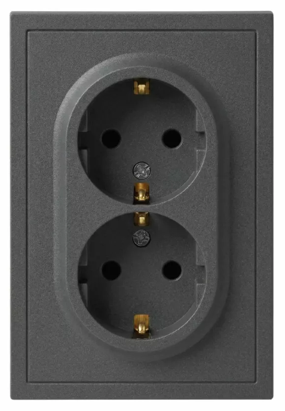 Розетка Эра Galaxy 15-2104-06 с заземлением двойная 2X2P+E Schuko 16А-250В IP20 графит Б0070687 Розетка Эра Galaxy 15-2104-06 с заземлением двойная 2X2P+E Schuko 16А-250В IP20 графит Б0070687
