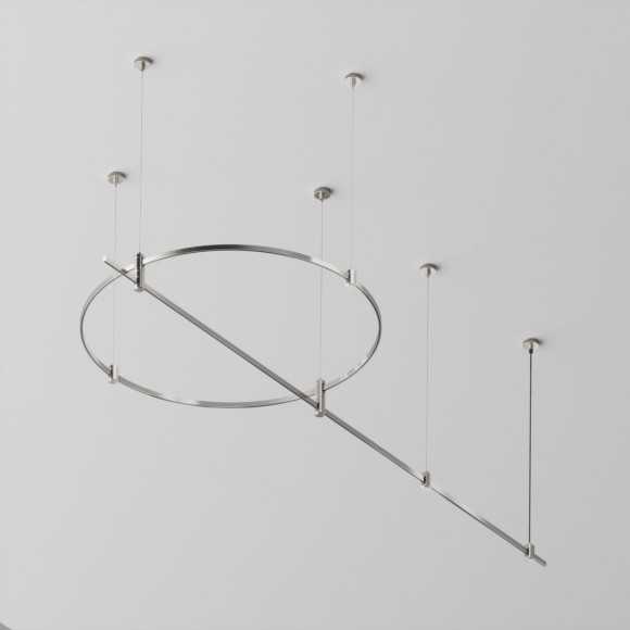 Основание круглое+прямое  на тросовых подвесах Hang для трековых светильников Maytoni Technical Flarity TFC-Flar-H05-PT