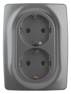 Розетка 2x2P+E Schuko со шторками Эра 12-2108-12 Б0036448
