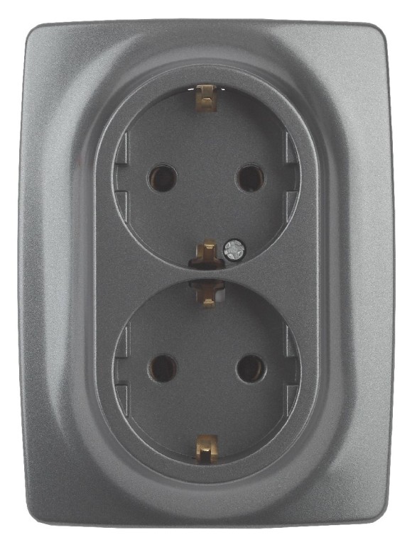 Розетка 2x2P+E Schuko со шторками Эра 12-2108-12 Б0036448