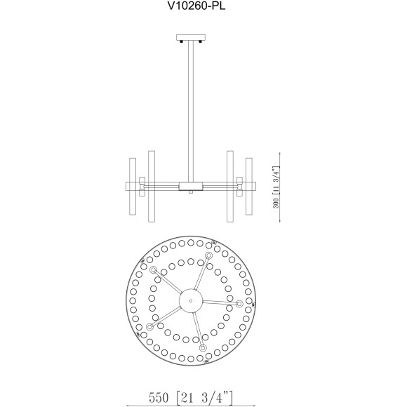 Люстра на штанге Moderli Crumbly V10260-PL