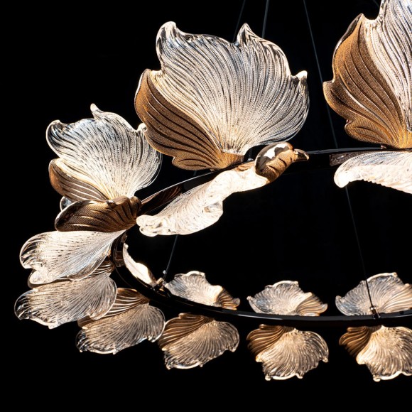 Подвесная светодиодная люстра с пультом управления Modelux ML.2412.800 BK