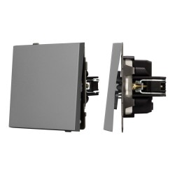 Механизм выключателя одноклавишный перекрёстный Arlight SWT-TENDO-MKX1-PL-GR (230V, 10A) 054056