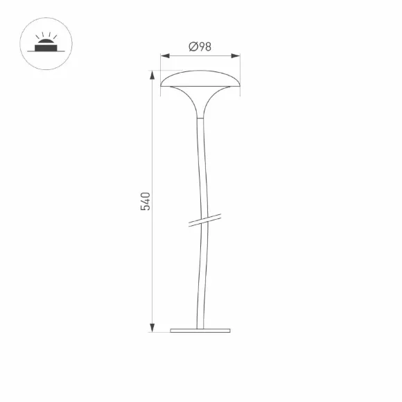 Ландшафтный светильник Arlight KT-MUCENA-BOLL-B-H540-4W Warm3000 (WH, 100 deg, 24V) 056054, Белый, Теплый белый, Алюминий