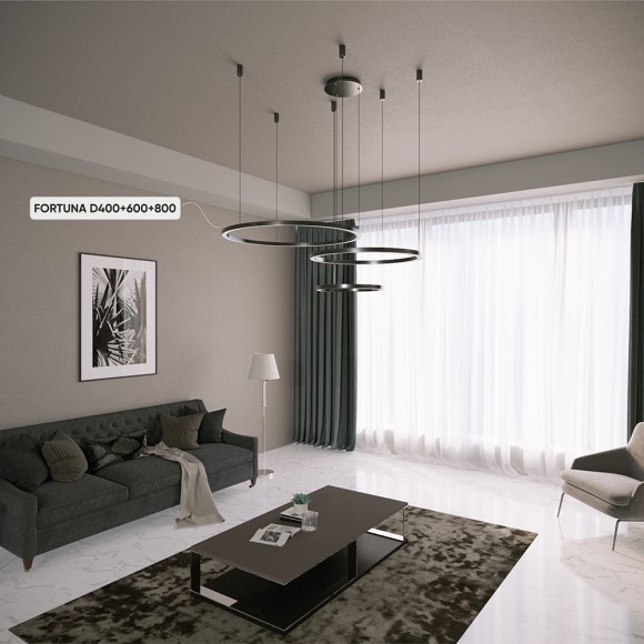 Подвесная люстра с пультом управления Crystal Lux Fortuna FORTUNA SP158W LED BLACK