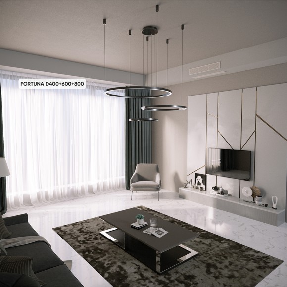 Подвесная люстра с пультом управления Crystal Lux Fortuna FORTUNA SP158W LED BLACK