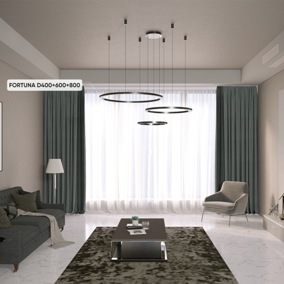 Подвесная люстра с пультом управления Crystal Lux Fortuna FORTUNA SP158W LED BLACK