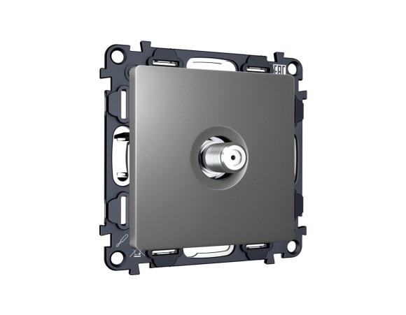 Комплект механизма TV розетки SAT 5-2400MHz 3.5dB Alfa Антрацит серый Quant Ambrella Volt MA663050 (AP6630, VM215)