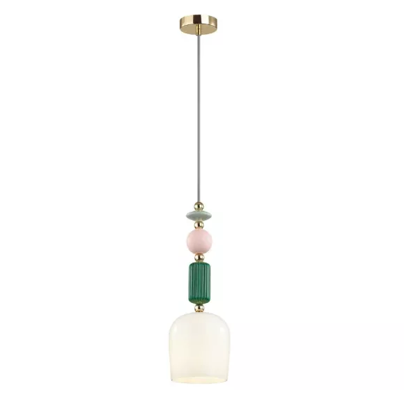 Подвесной светильник Odeon Light CANDY 4861/1, Золото, Белый, Металл Подвесной светильник Odeon Light CANDY 4861/1, Золото, Белый, Металл