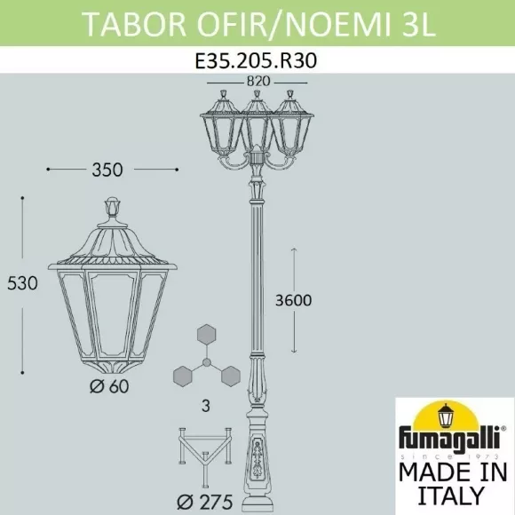 Садовый светильник Fumagalli E35.205.R30.WXH27, Белый, Прозрачный, Пластик Садовый светильник Fumagalli E35.205.R30.WXH27, Белый, Прозрачный, Пластик