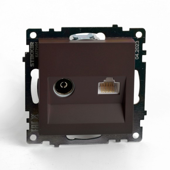 Розетка телевизионная 1-местная Stekker GLS00-7106-04 Катрин 49185