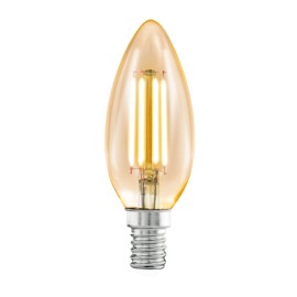 Лампа светодиодная диммируемая Eglo E14 2200K 4W свеча янтарная 12874