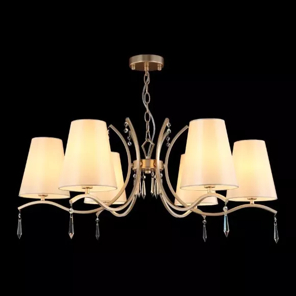 Подвесная люстра Crystal Lux Renata SP6 Gold, Золото, Бежевый, Металл, крупный план