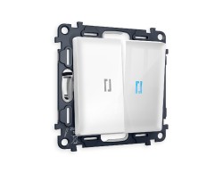 Комплект механизма 2-кл проходного выключателя с подсветкой Ambrella Volt Alfa MA104040