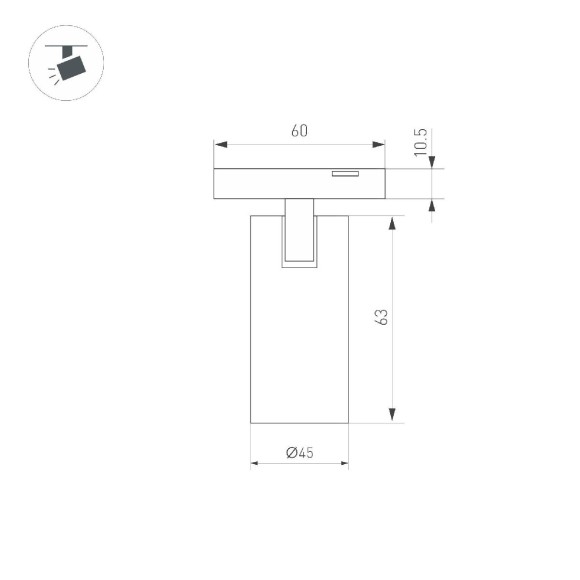 Трековый магнитный светильник Arlight MAG-MICROCOSM-SPOT-R45-9W Day4000 (BK, 36 deg, 24V) 043255