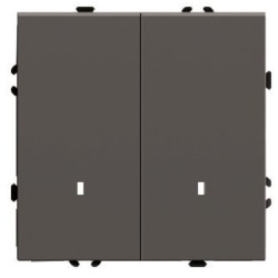 Выключатель 2-клавишный c индикатором (механизм) Stekker Эмили 250В 10А RSW10-5102-09 антрацит soft touch