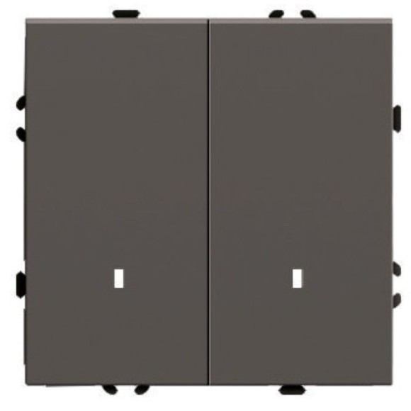 Выключатель 2-клавишный c индикатором (механизм) Stekker Эмили 250В 10А RSW10-5102-09 антрацит soft touch