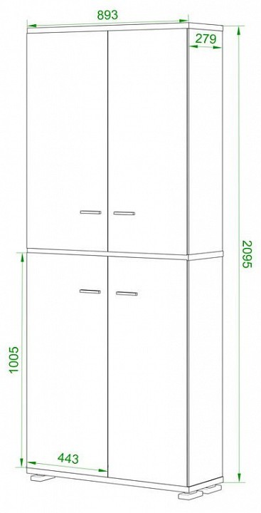 Шкаф-витрина Домино ПУ-30-3-ФС MER_PU-30-3-FS_V