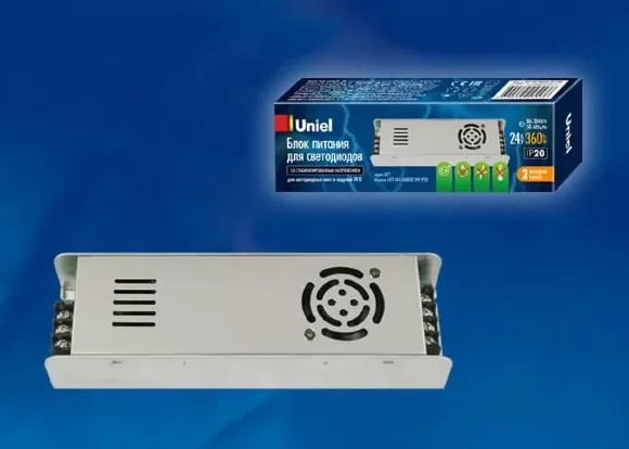 Блок питания (UL-00002435) Uniel 24V 360W IP20 15A UET-VAS-360B20 24V IP20 Блок питания (UL-00002435) Uniel 24V 360W IP20 15A UET-VAS-360B20 24V IP20