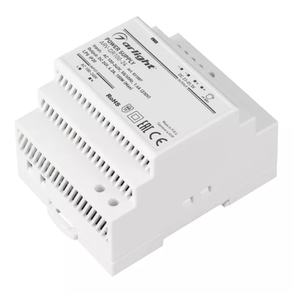 Блок питания Arlight ARV-DR100-24 (24V, 4.2A, 100W) 031087 Блок питания Arlight ARV-DR100-24 (24V, 4.2A, 100W) 031087