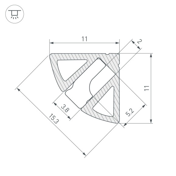 Алюминиевый профиль Arlight SL-KANT-H11-2000 ANOD OLIVE GREY 038197