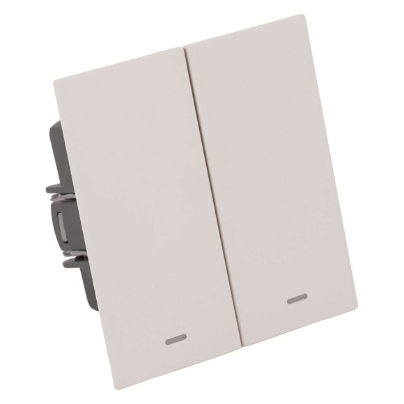 Выключатель 2-клавишный c индикатором (механизм) Stekker Мия 250В 10А RSW10-3102-10 пудровый жемчуг 50476