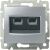 Розетка телефонная 2хRJ11 Legrand Valena алюминий 770139