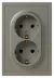 Розетка Эра Galaxy 15-2104-07 с заземлением двойная 2X2P+E Schuko 16А-250В IP20 титан Б0070689