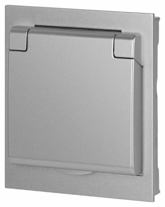 Розетка Эра Arktik 16-2103-03 с заземлением 2P+E Schuko со шторками с крышкой 16А-250В алюминий Б0070436, Серебро, Пластик Розетка Эра Arktik 16-2103-03 с заземлением 2P+E Schuko со шторками с крышкой 16А-250В алюминий Б0070436, Серебро, Пластик