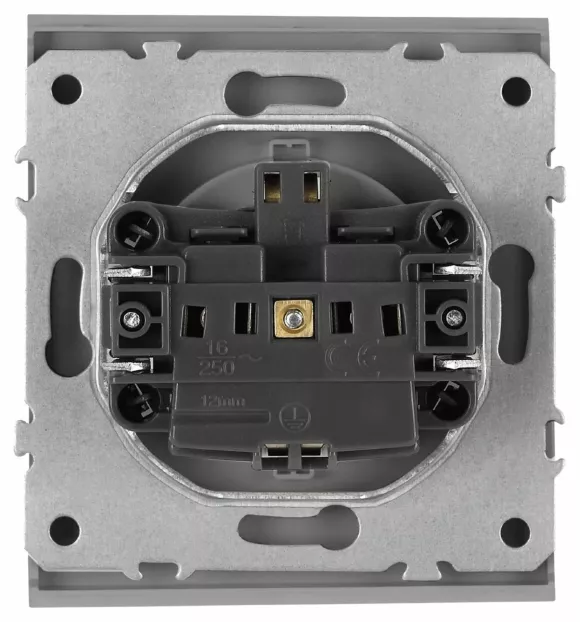 Розетка Эра Arktik 16-2103-03 с заземлением 2P+E Schuko со шторками с крышкой 16А-250В алюминий Б0070436, Серебро Розетка Эра Arktik 16-2103-03 с заземлением 2P+E Schuko со шторками с крышкой 16А-250В алюминий Б0070436, Серебро