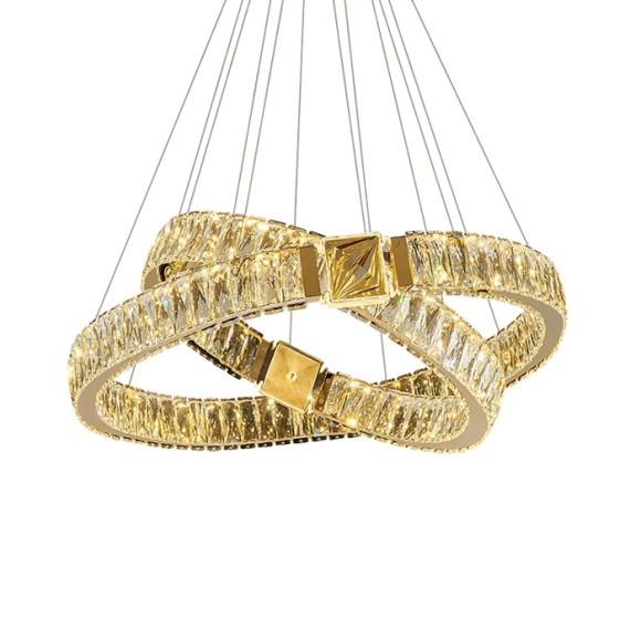 Подвесная светодиодная люстра Delight Collection D8010 D8010P/2R/D600+400 gold