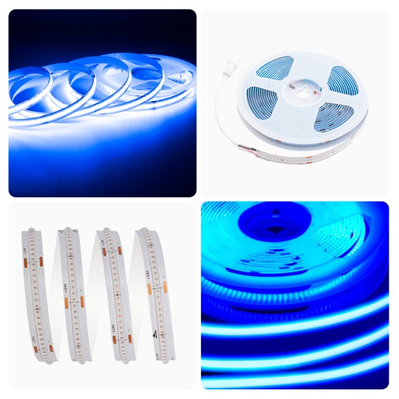 Светодиодная лента Apeyron 3м, 24В, 11Вт/м, COB, 352д/м, IP20 Синий 188ОО