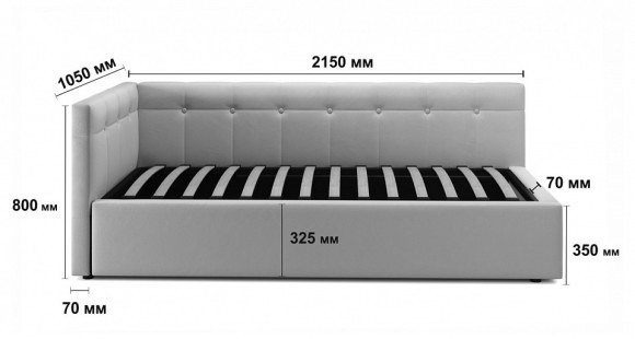 Кровать односпальная Bonna с матрасом АСТРА 2000x900 NMB_TE-00002752
