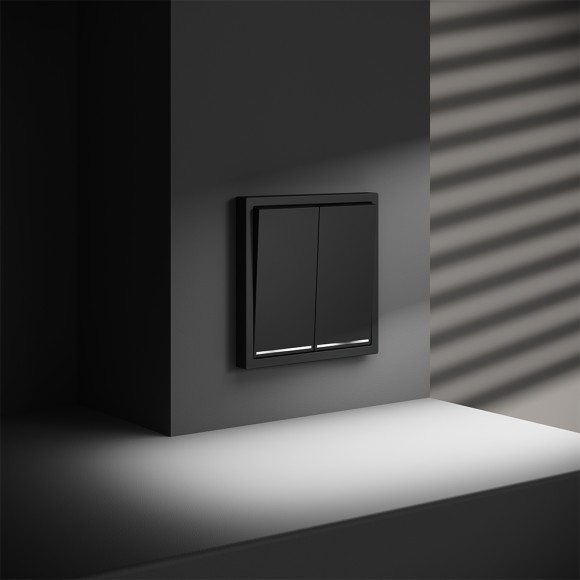 Выключатель двухклавишный с подсветкой Voltum S70 VLS020208