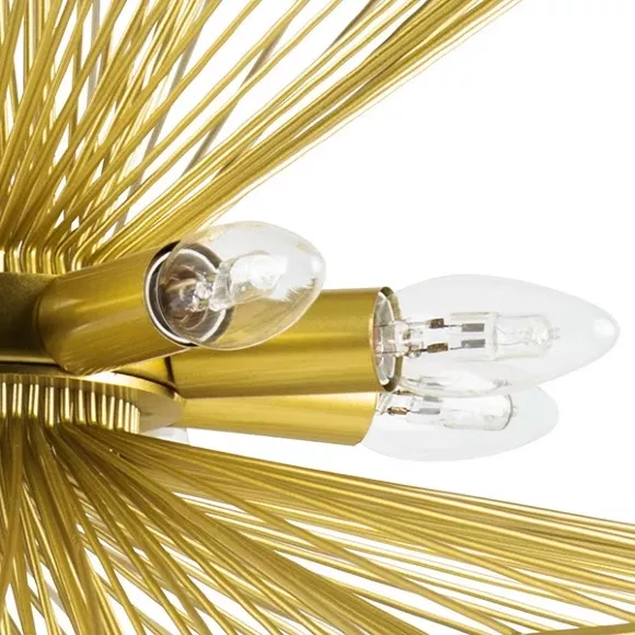 Люстра на штанге Lightstar Zeta 728183, Золото, Металл, Арт-деко стиль, декоративные элементы крупным планом Люстра на штанге Lightstar Zeta 728183, Золото, Металл, Арт-деко стиль, декоративные элементы крупным планом