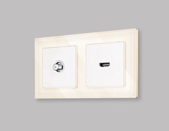 Комплект механизма TV розетки SAT 5-2400MHz 3.5dB Alfa Белый матовый Quant Ambrella Volt MA133050 (AP1330, VM215)